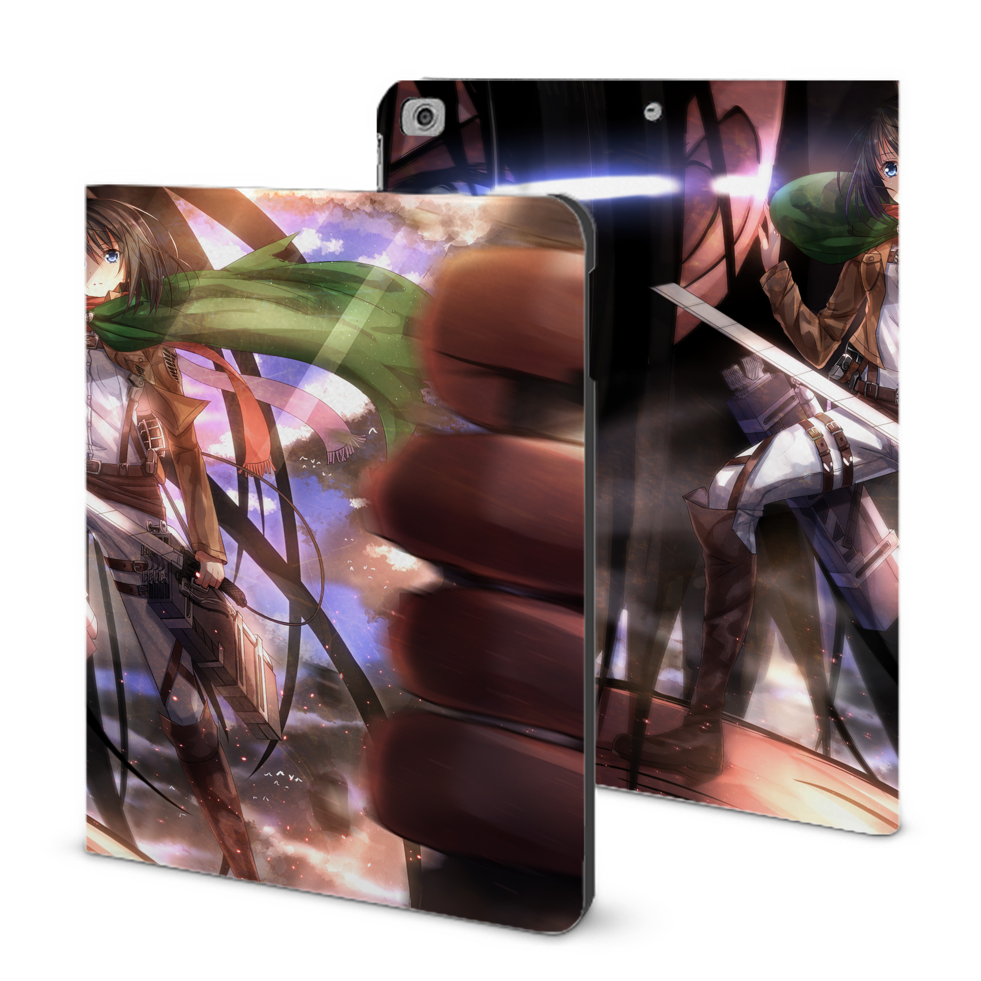 （画像用） 進撃の巨人 Attack on Titan IPad ケース ブック型 PUレザー TPU 耐衝撃 軽量 薄型 ペン収納なし 全面保護 IPad 各モデル対応